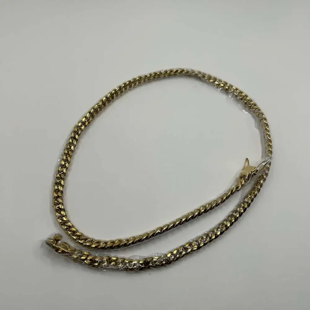 Real 18K Gold Plated Chain 6mm Mini Cuban Necklace 22” Unisex Quality Waterproof